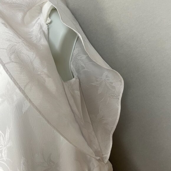 Vintage 80s Dress Floral Mini Ruffles Iridescent Women Beach Wedding Reception - Picture 9 of 13